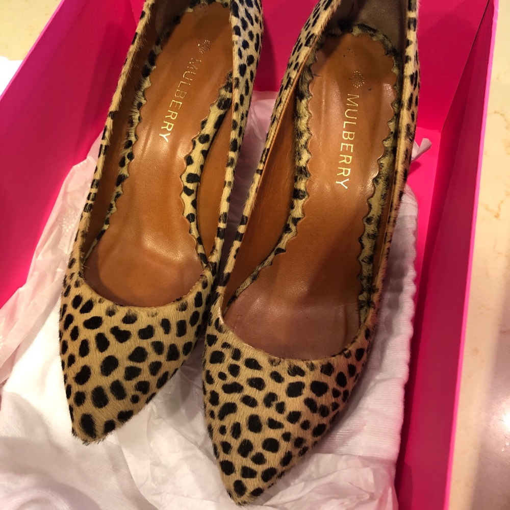 MULBERRY animal print calf-hair pumps👠 size 36.5